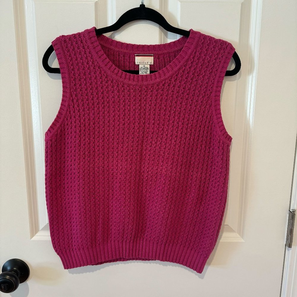 Vintage Magenta Filene's Knit‎ Sweater Vest - Size Medium